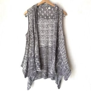 Anthro Moth Open Front Sleeveless Gray Cardigan